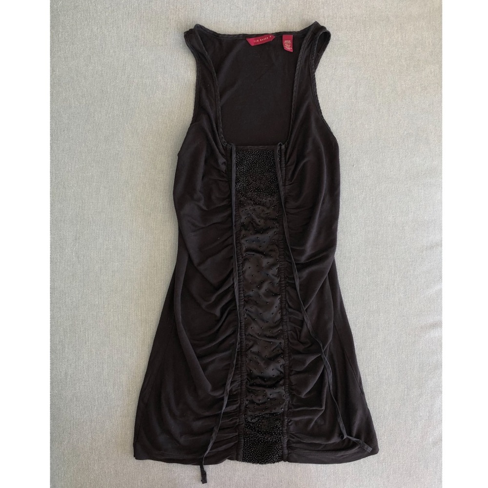 Ted Baker Long Black Beaded Tank Top